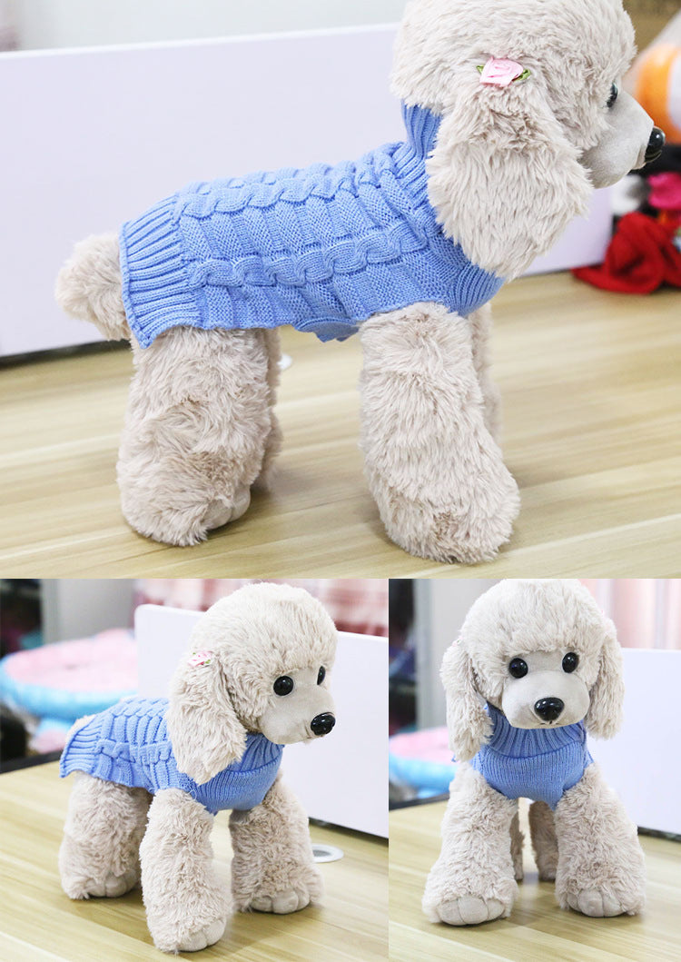 Imitation Cashmere Twisted Rope Pet Sweater, Dog Clothes, Pet Products
