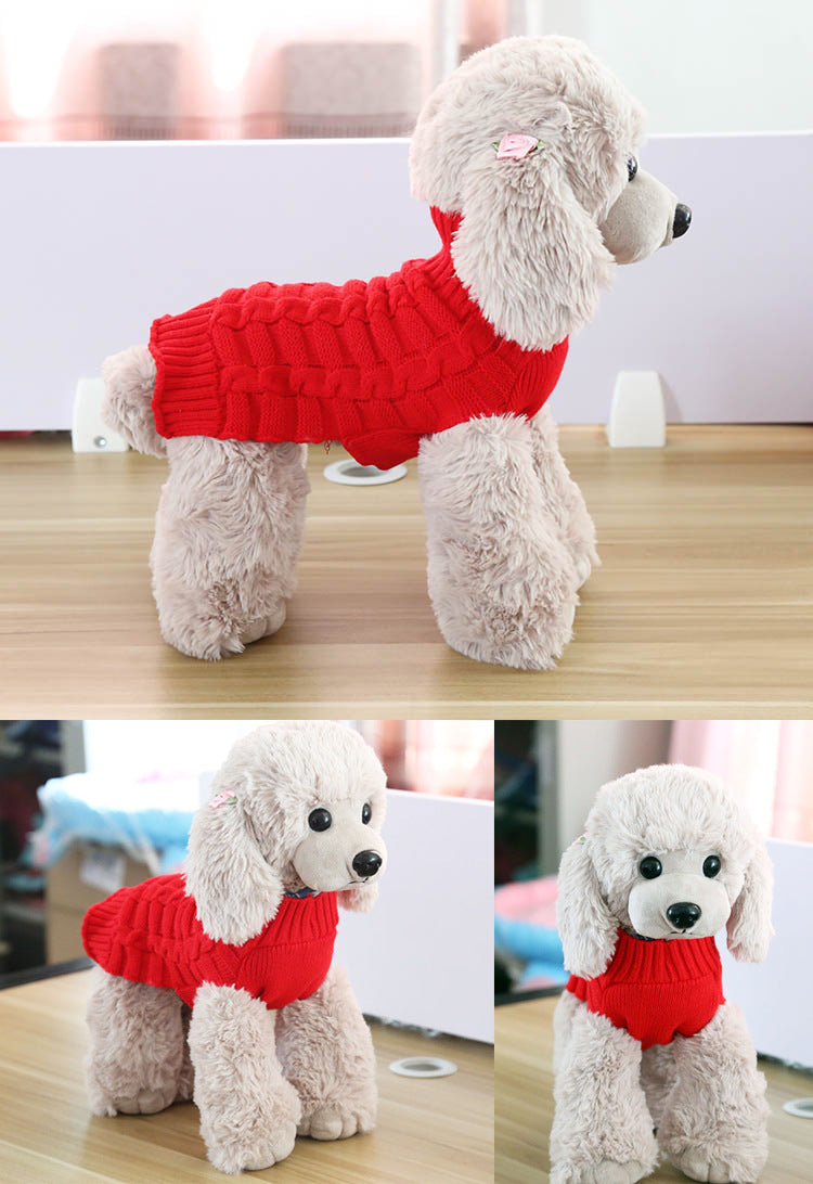 Imitation Cashmere Twisted Rope Pet Sweater, Dog Clothes, Pet Products