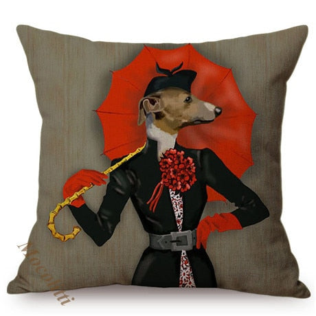 Nordic Art Posters Style Decorative Cushion Cover Zebra Giraffe Elephant Horse Fashion Animal Wearing Hat Sofa Throw Pillow Case