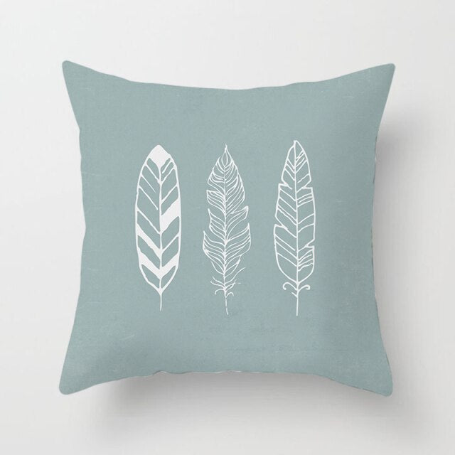 Feather Printing Pink Throw Pillow Cases Sofa Cushion Cover Bed Pillowcase Decoration Fashion Pillowcase Home Decor 45*45cm