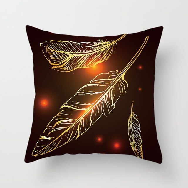 Feather Printing Pink Throw Pillow Cases Sofa Cushion Cover Bed Pillowcase Decoration Fashion Pillowcase Home Decor 45*45cm