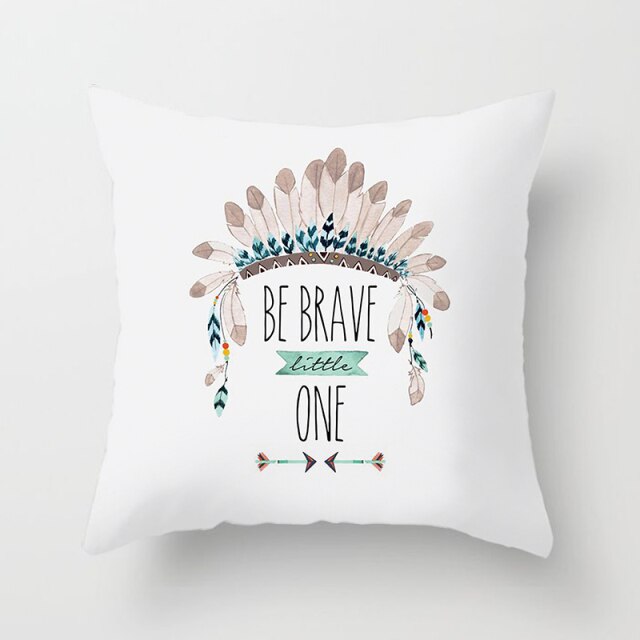 Feather Printing Pink Throw Pillow Cases Sofa Cushion Cover Bed Pillowcase Decoration Fashion Pillowcase Home Decor 45*45cm