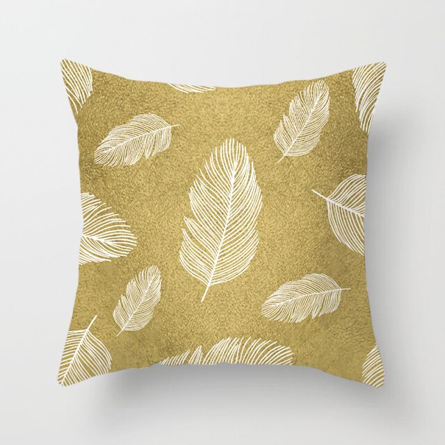 Feather Printing Pink Throw Pillow Cases Sofa Cushion Cover Bed Pillowcase Decoration Fashion Pillowcase Home Decor 45*45cm