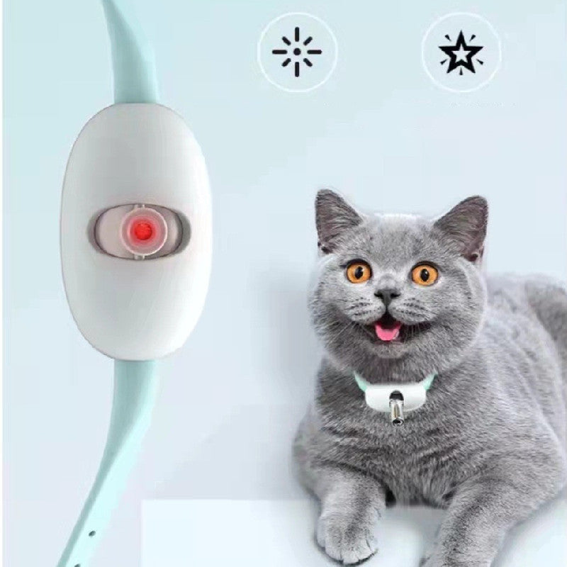 Smart Lazy Man Cat Toy Collar LED Infrared USB Charging Pet Supplies