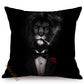 Nordic Art Posters Style Decorative Cushion Cover Zebra Giraffe Elephant Horse Fashion Animal Wearing Hat Sofa Throw Pillow Case