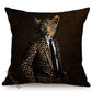 Nordic Art Posters Style Decorative Cushion Cover Zebra Giraffe Elephant Horse Fashion Animal Wearing Hat Sofa Throw Pillow Case