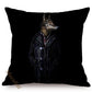 Nordic Art Posters Style Decorative Cushion Cover Zebra Giraffe Elephant Horse Fashion Animal Wearing Hat Sofa Throw Pillow Case