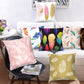 Feather Printing Pink Throw Pillow  Cases Sofa Cushion Cover Bed Pillowcase Decoration Fashion Pillowcase  Home Decor 45*45cm