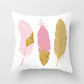 Feather Printing Pink Throw Pillow  Cases Sofa Cushion Cover Bed Pillowcase Decoration Fashion Pillowcase  Home Decor 45*45cm