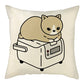 Naughty Cat Play Book Pillowcase Linen Square Cushion Cover Home Textile Decoration Warm
