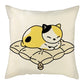 Naughty Cat Play Book Pillowcase Linen Square Cushion Cover Home Textile Decoration Warm