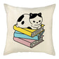 Naughty Cat Play Book Pillowcase Linen Square Cushion Cover Home Textile Decoration Warm
