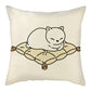 Naughty Cat Play Book Pillowcase Linen Square Cushion Cover Home Textile Decoration Warm