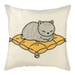 Naughty Cat Play Book Pillowcase Linen Square Cushion Cover Home Textile Decoration Warm