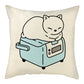 Naughty Cat Play Book Pillowcase Linen Square Cushion Cover Home Textile Decoration Warm