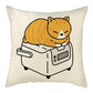 Naughty Cat Play Book Pillowcase Linen Square Cushion Cover Home Textile Decoration Warm