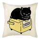 Naughty Cat Play Book Pillowcase Linen Square Cushion Cover Home Textile Decoration Warm