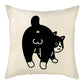 Naughty Cat Play Book Pillowcase Linen Square Cushion Cover Home Textile Decoration Warm