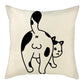 Naughty Cat Play Book Pillowcase Linen Square Cushion Cover Home Textile Decoration Warm