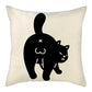 Naughty Cat Play Book Pillowcase Linen Square Cushion Cover Home Textile Decoration Warm