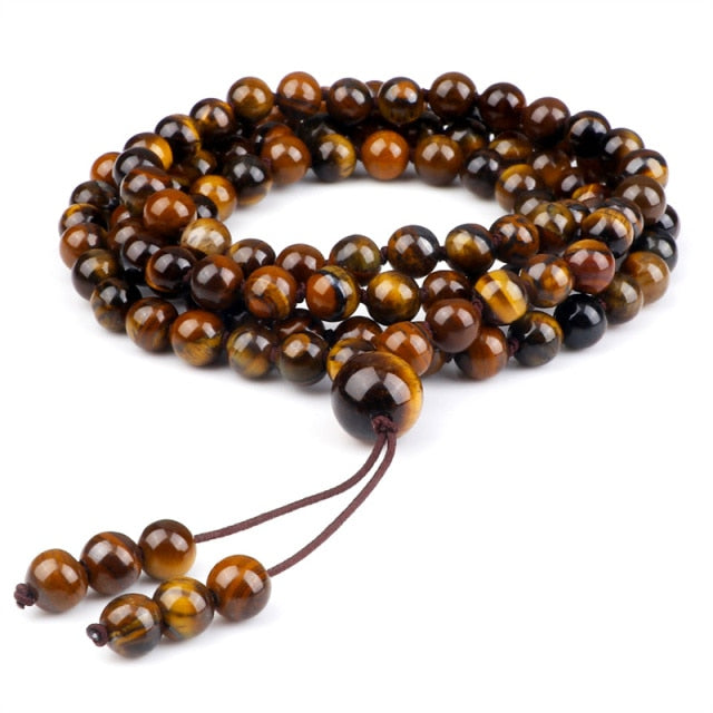 9Style 108 Mala Beads Bracelets For Women Men Buddha Natural Tiger Eye Matte Lava Stone Charm Necklace Fashion Bracelet Jewelry